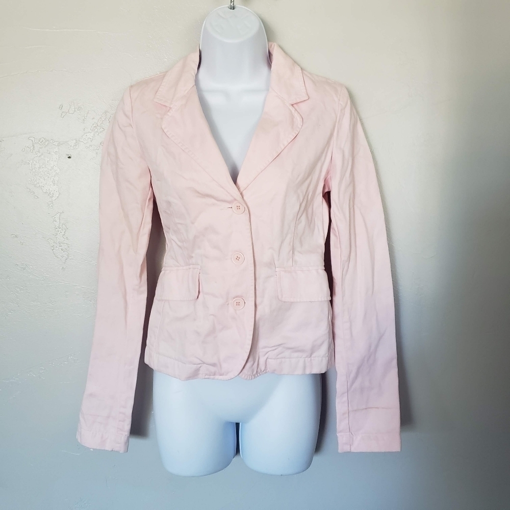 Juicy Couture Women's P Petite Light Pink Blazer Jacket Heart Patch Girly Y2K